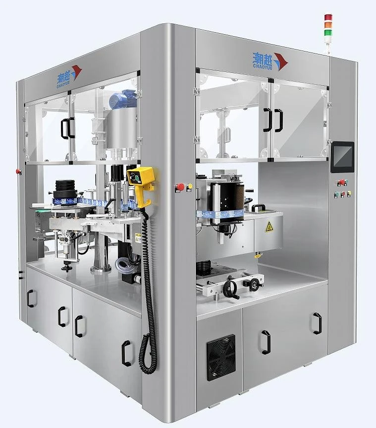 Hot melt adhesive labeling machine side